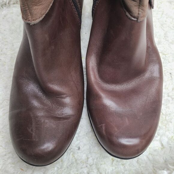 Clark’s Ingalls Dover Brown Side Zip Buckle Boots Booties. Sz‎ 7 Bendables - Picture 2 of 7